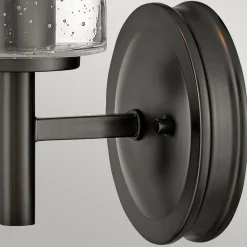 Wandlampe Metall Glas 26,2 cm hoch Schwarz E27 GRACIA