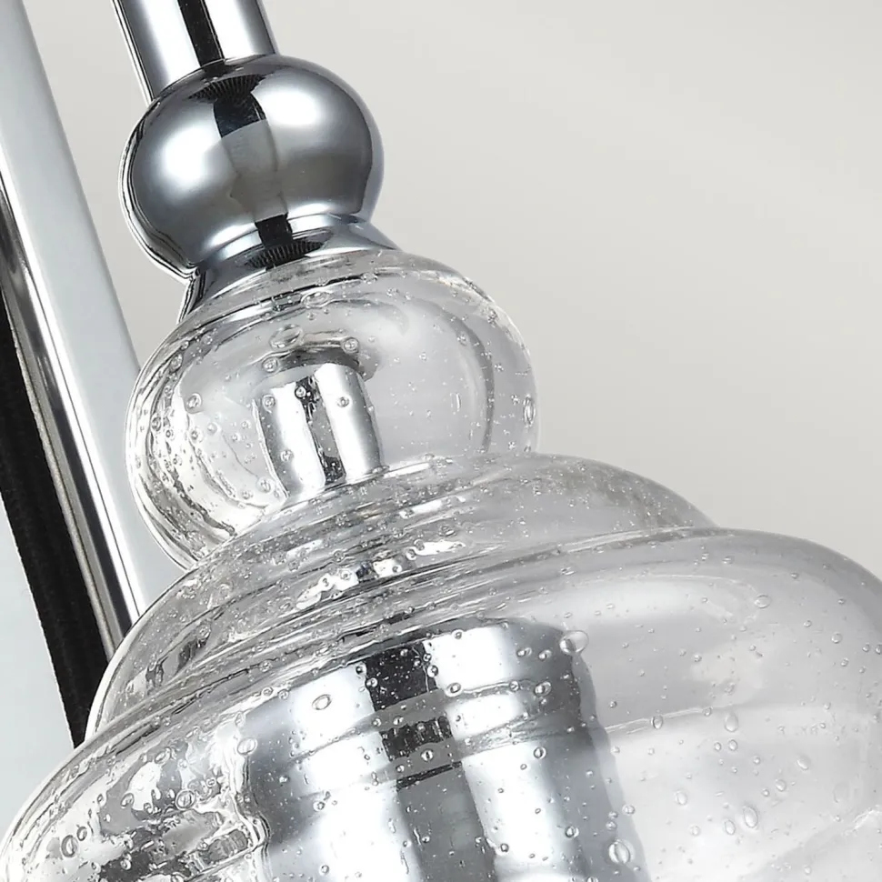 Wandlampe Metall Glas E27 44,1 cm hoch Chrom GREDA