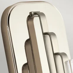 Wandlampe Metall Glas E14 35,5 cm hoch Nickel poliert