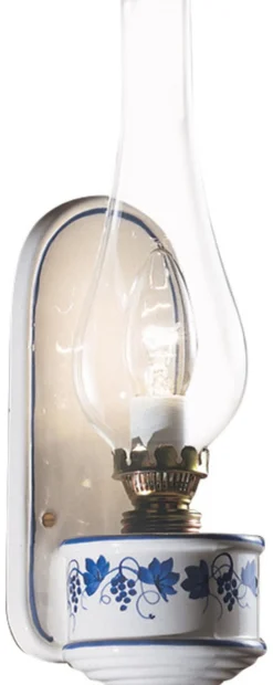 Wandlampe Metall Glas H: 33 cm E14 Vintage Design