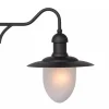 Wandlampe Metall Glas Schwarz T:44 cm IP44 Garten Hof
