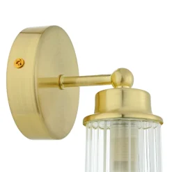 Wandlampe Metall Glasschirm G9 IP44 B:10 cm in Messing