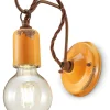 Wandlampe Metall H: 18 cm Gelb Shabby Antik E27 ARASI