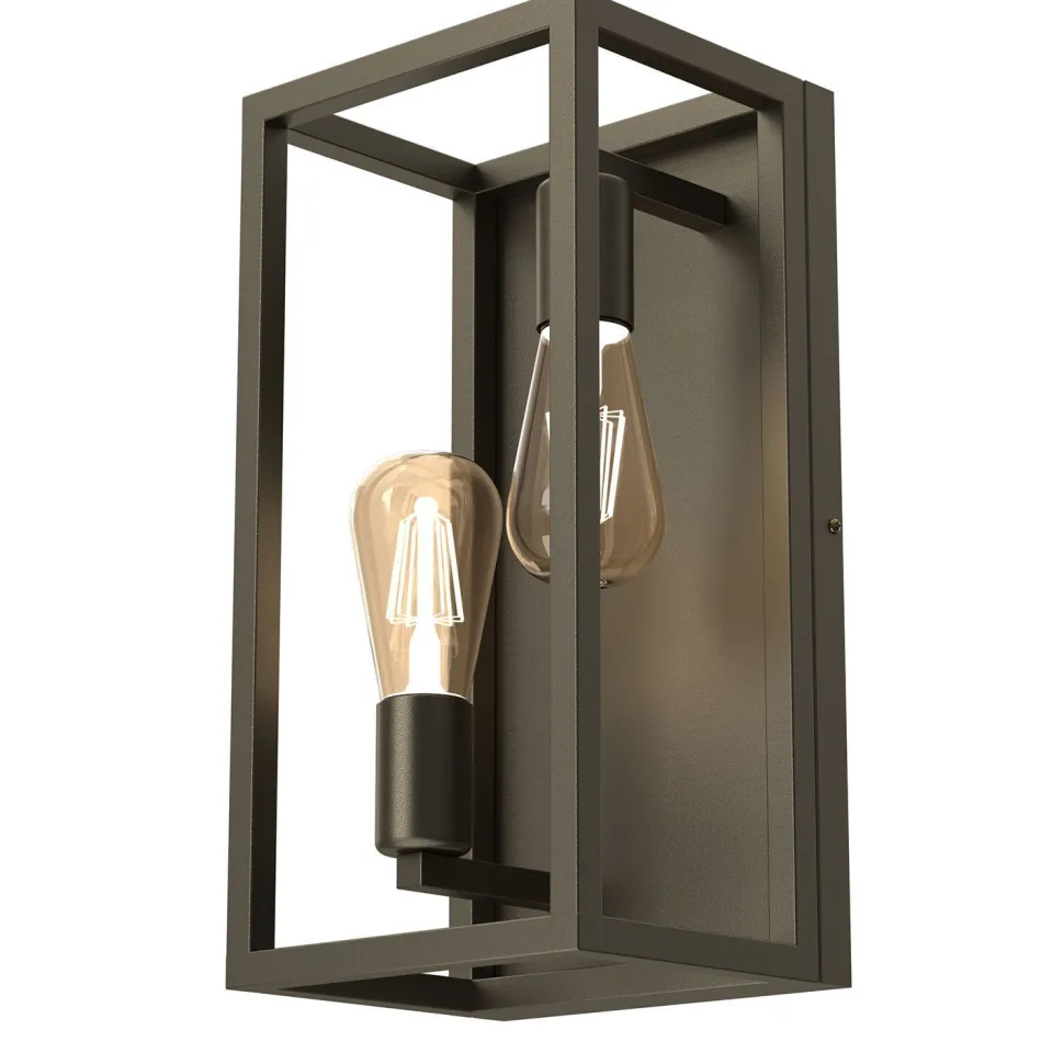 Wandlampe Metall in Titanium Gold E27 2-flammig elegant