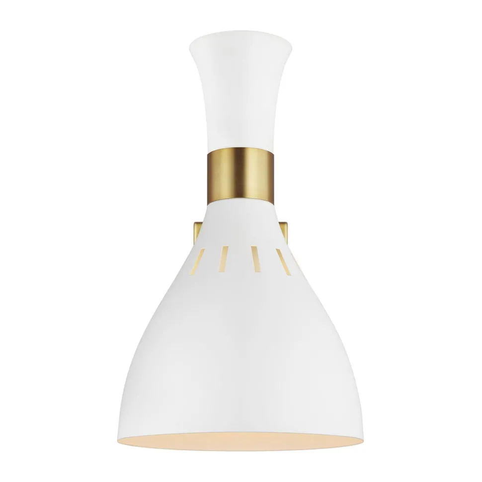 Wandlampe Metall in Weiß Messing E27 Retro Design