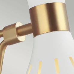 Wandlampe Metall in Weiß Messing E27 Retro Design