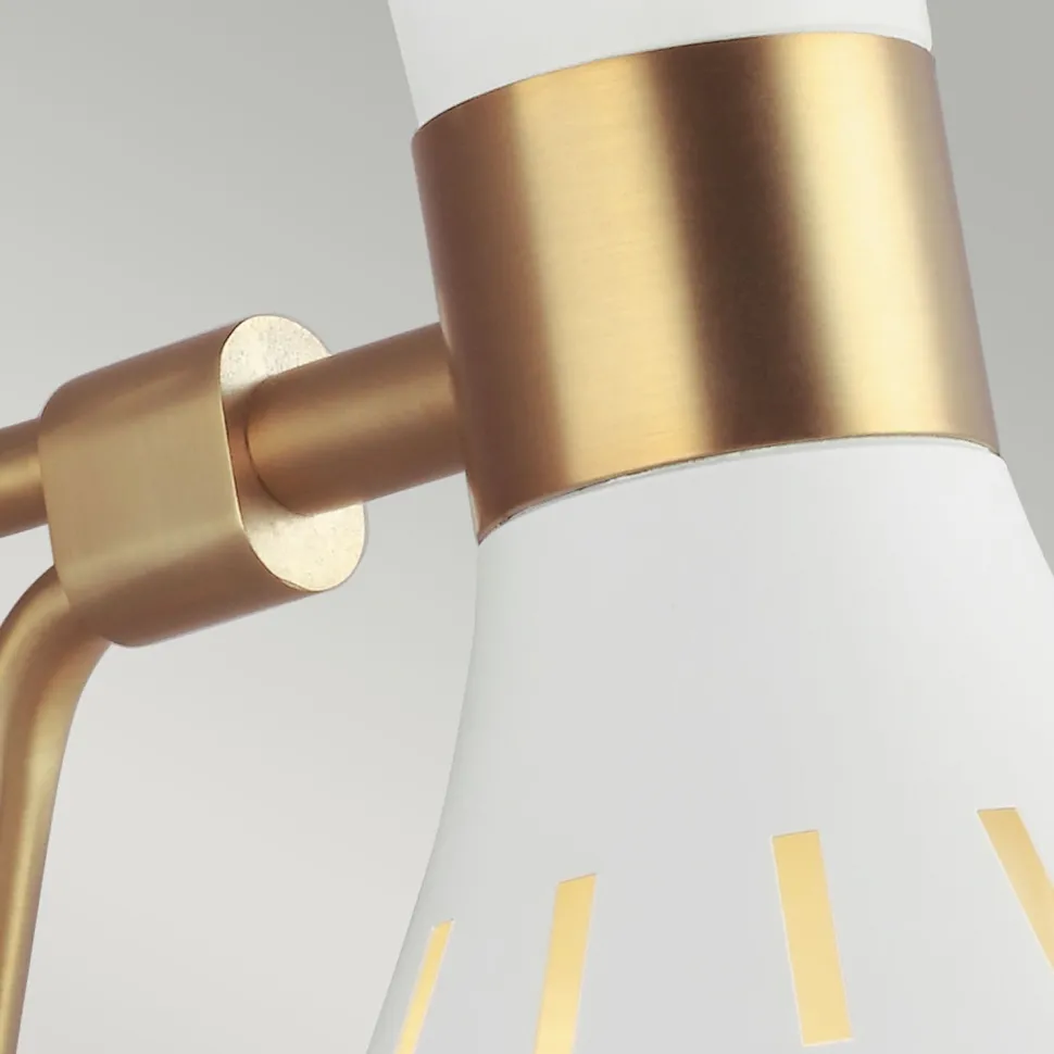 Wandlampe Metall in Weiß Messing E27 Retro Design