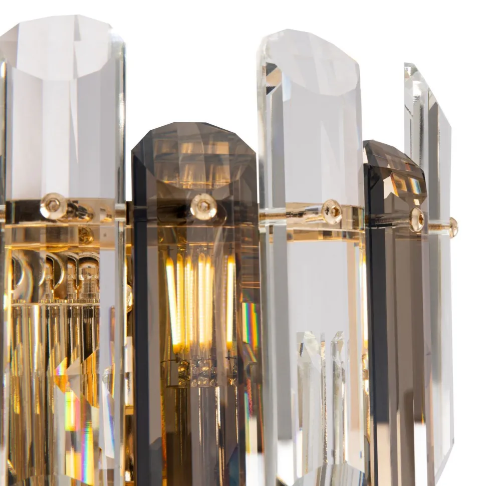 Wandlampe Metall Rauchglas E14 H: 27 cm 2-flammig KARL