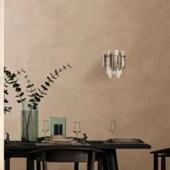 Wandlampe Metall Rauchglas E14 H: 27 cm 2-flammig KARL