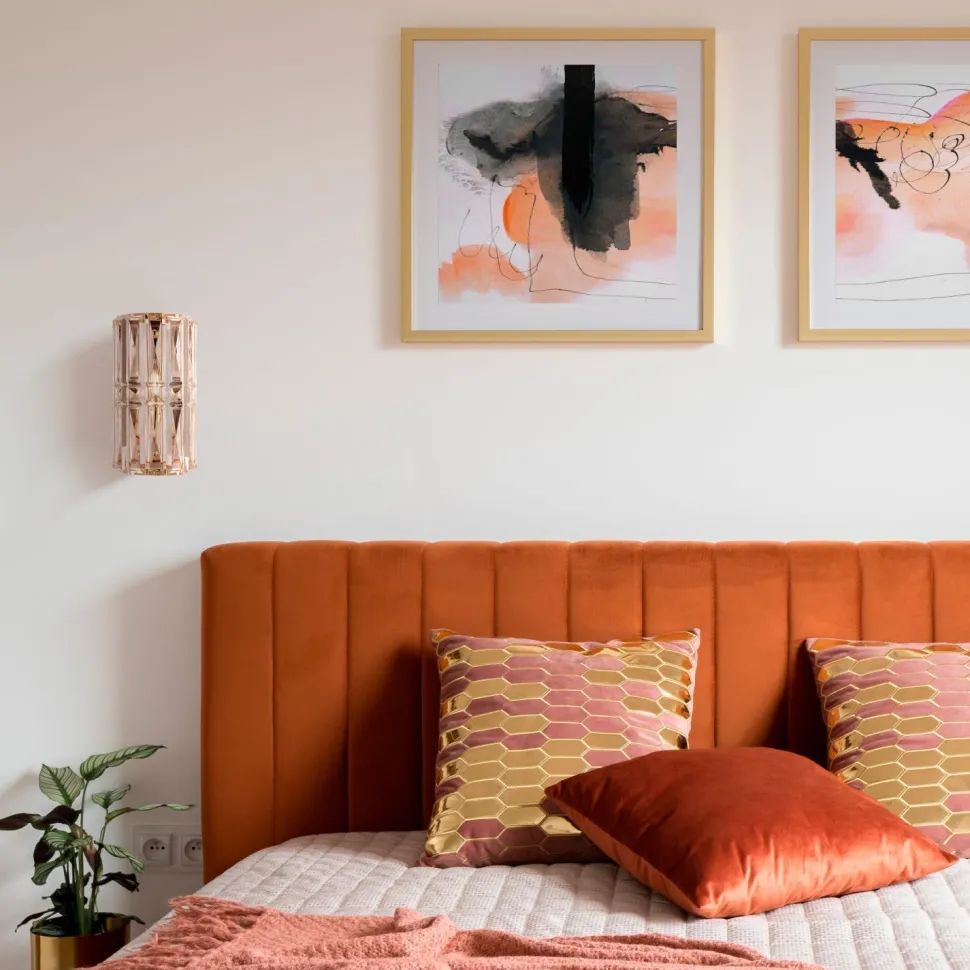 Wandlampe Metall Rauchglas E14 25 cm hoch in Gold JONAS