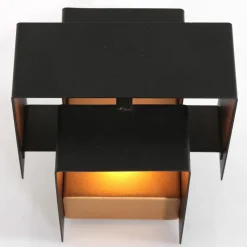 Wandlampe Metall Schwarz Gold H:13 cm inkl. G9 indirekt