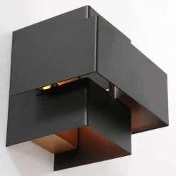 Wandlampe Metall Schwarz Gold H:13 cm inkl. G9 indirekt