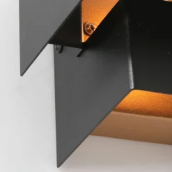 Wandlampe Metall Schwarz Gold H:13 cm inkl. G9 indirekt