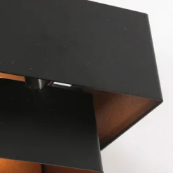 Wandlampe Metall Schwarz Gold H:13 cm inkl. G9 indirekt