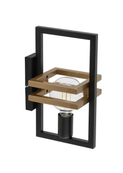 Wandlampe Metall Schwarz Gold klein B:14,5 cm elegant