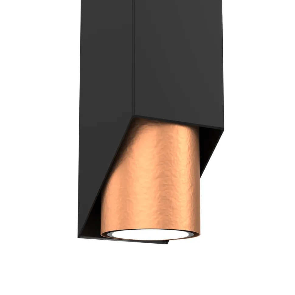 Wandlampe Metall Schwarz Kupfer B:6 cm GU10 akzentuiert