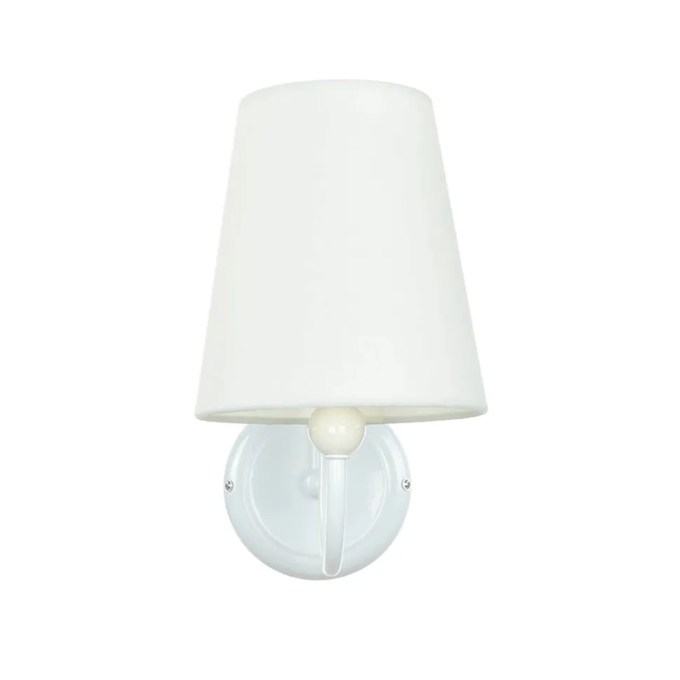 Wandlampe Metall Weiß Stoff Lampe Rustikal