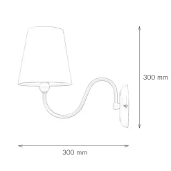 Wandlampe Metall Weiß Stoff Lampe Rustikal