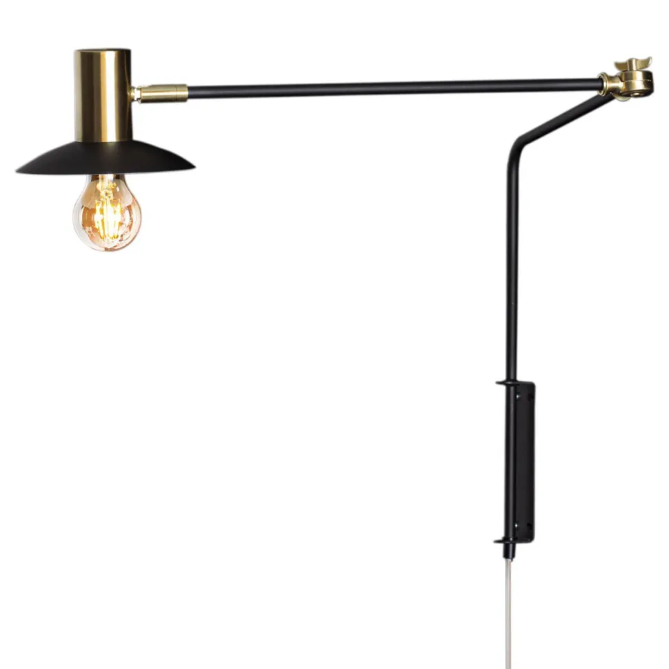 Wandlampe mit Kabel und Stecker Metall E27 Schwenkarm