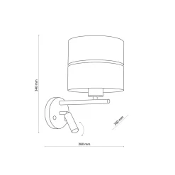 Wandlampe mit Leselampe Schalter Schwarz Gold Bett Sofa