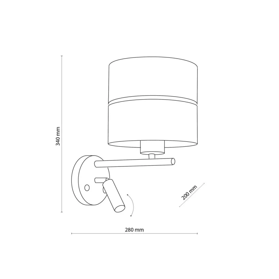 Wandlampe mit Leselampe Schalter Schwarz Gold Bett Sofa