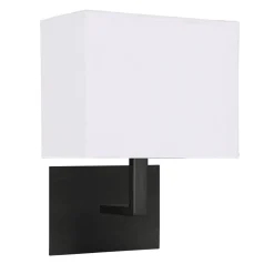 Wandlampe mit Schalter E27 Schwarz Weiß Stoff Metall
