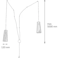 Wandlampe mit Schalter Holz Schwarz 2-flmg Dover