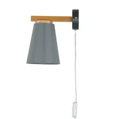 Wandlampe mit Schalter Kabel Grau Skandinavisch