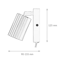 Wandlampe mit Schalter Kabel GU10 verstellbar