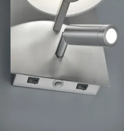 Wandlampe mit Schalter Metall Stoff Leselicht flexibel