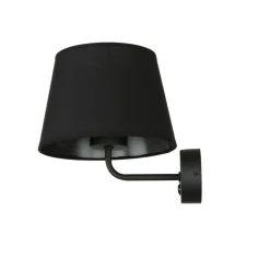 Wandlampe mit Schalter Schwarz Stoffschirm MAJA