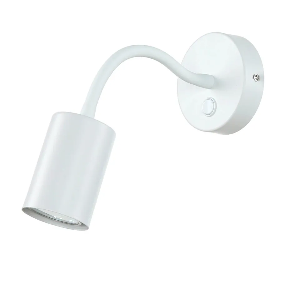 Wandlampe mit Schalter Weiß verstellbar Lesearm GU10