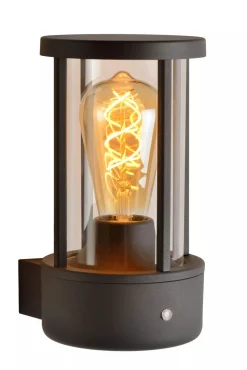 Wandlampe mit Sensor Aluminium Glas Anthrazit IP44 E27