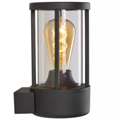 Wandlampe mit Sensor Aluminium Glas Anthrazit IP44 E27