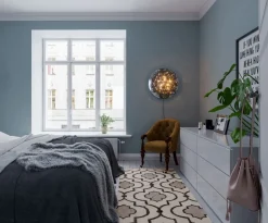 Wandlampe mit Stecker Schalter Rauchglas rund Ø 60 cm groß