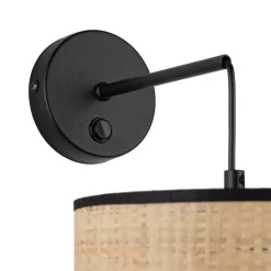 Wandlampe Modern Boho Korbschirm Metall E27 wohnlich