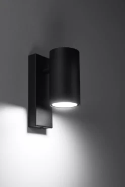 Wandlampe Modern klein Schwarz Metall GU10 Downlight