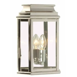 Wandlampe Nickel IP44 Echt-Messing wetterfest