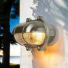Wandlampe Nickel IP64 Echt-Messing oval Maritim