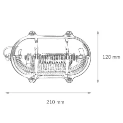 Wandlampe Nickel IP64 Echt-Messing oval Maritim