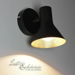 Wandlampe NINA in Schwarz Gold Antik