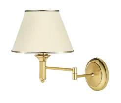 Wandlampe PENELO verstellbar in Messing Weiß Bett