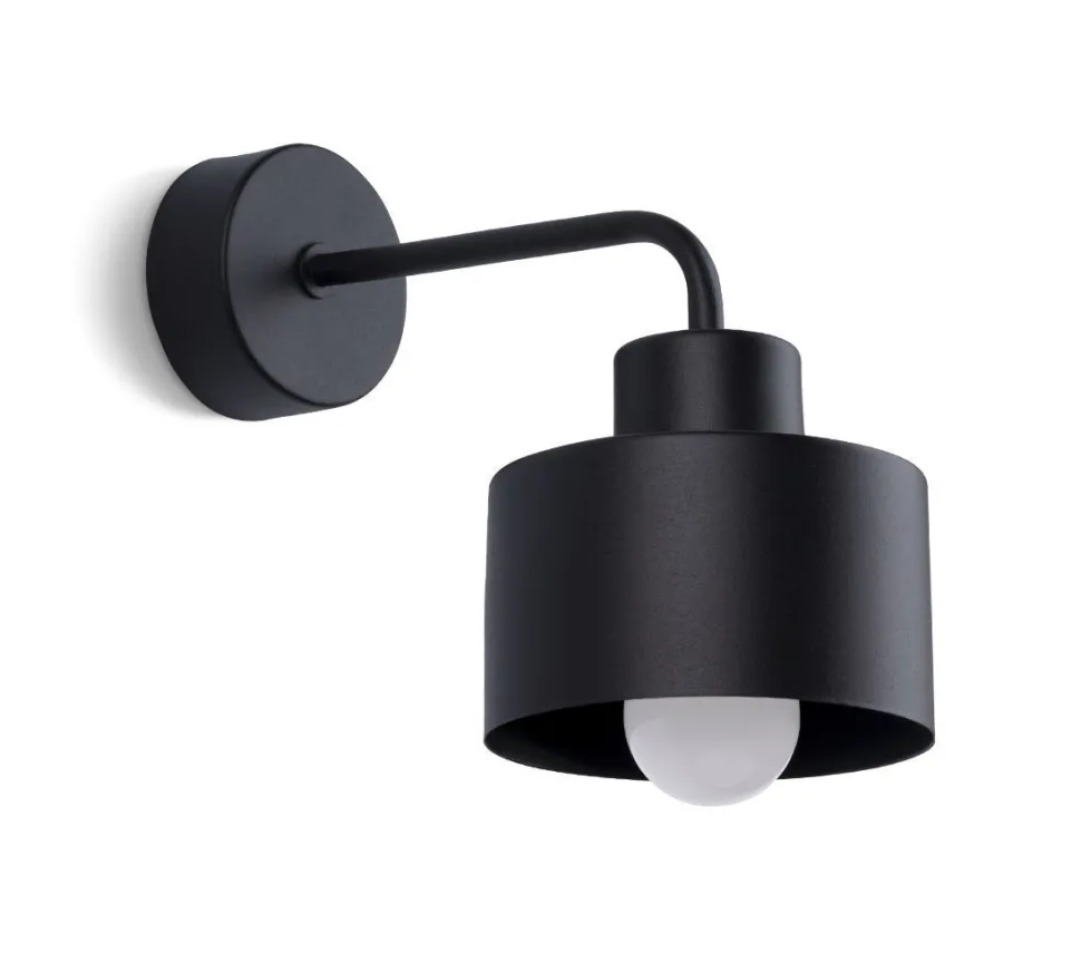 Wandlampe Retro Metall Schwarz für E27 innen TISA