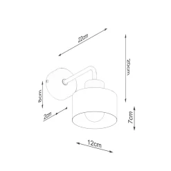 Wandlampe Retro Metall Schwarz für E27 innen TISA