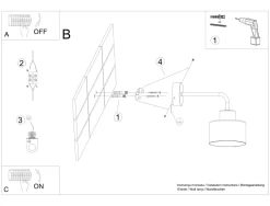 Wandlampe Retro Metall Schwarz für E27 innen TISA