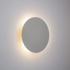 Wandlampe rund Ø 20 cm klein Metall Beige 2x G9 indirekt