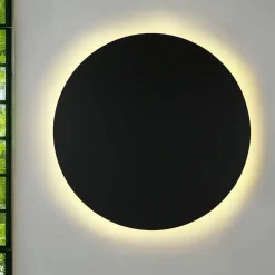 Wandlampe rund Ø 40 cm Metall Schwarz indirektes Licht