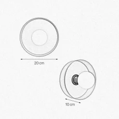 Wandlampe rund D: 20 cm in Schwarz Gold Retro Messing Eisen