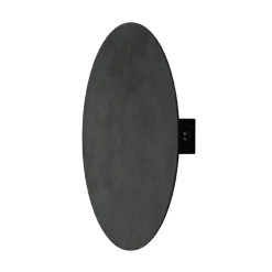 Wandlampe rund flach Ø 20 cm Modern Metall Schwarz