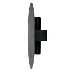 Wandlampe rund flach Ø 20 cm Modern Metall Schwarz